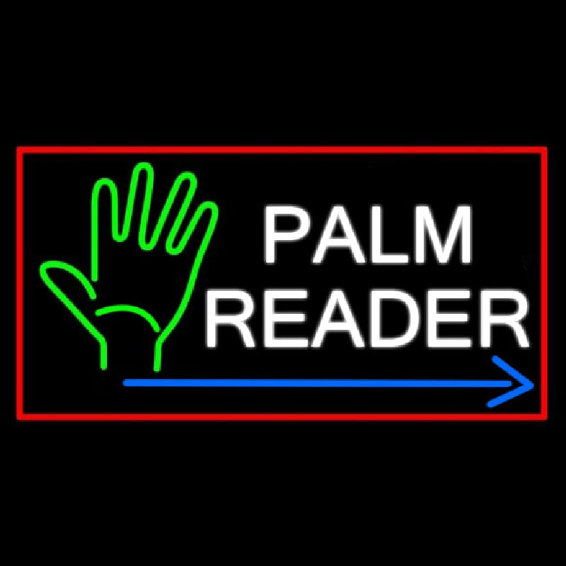 Palm Reader Arrow Red Border Neonkyltti