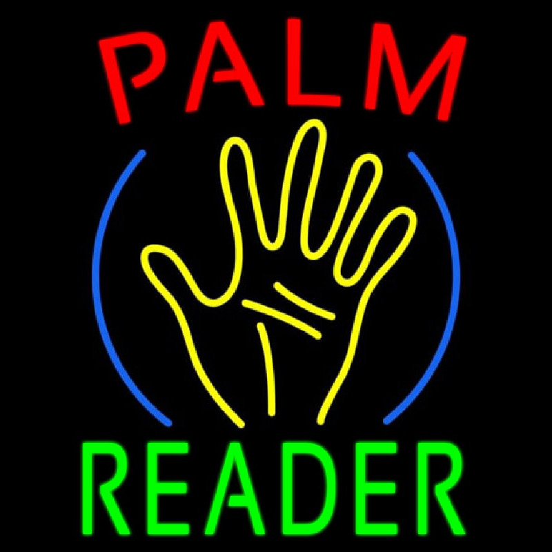 Palm Reader Hand Logo Neonkyltti