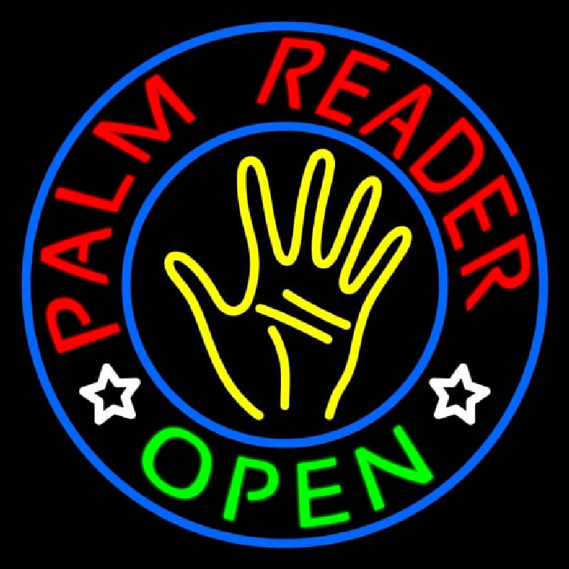 Palm Reader Open Circle Neonkyltti