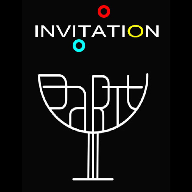 Party Invitation Neonkyltti