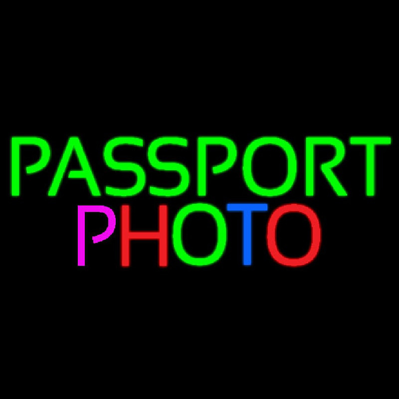 Passport Multi Color Photo Neonkyltti