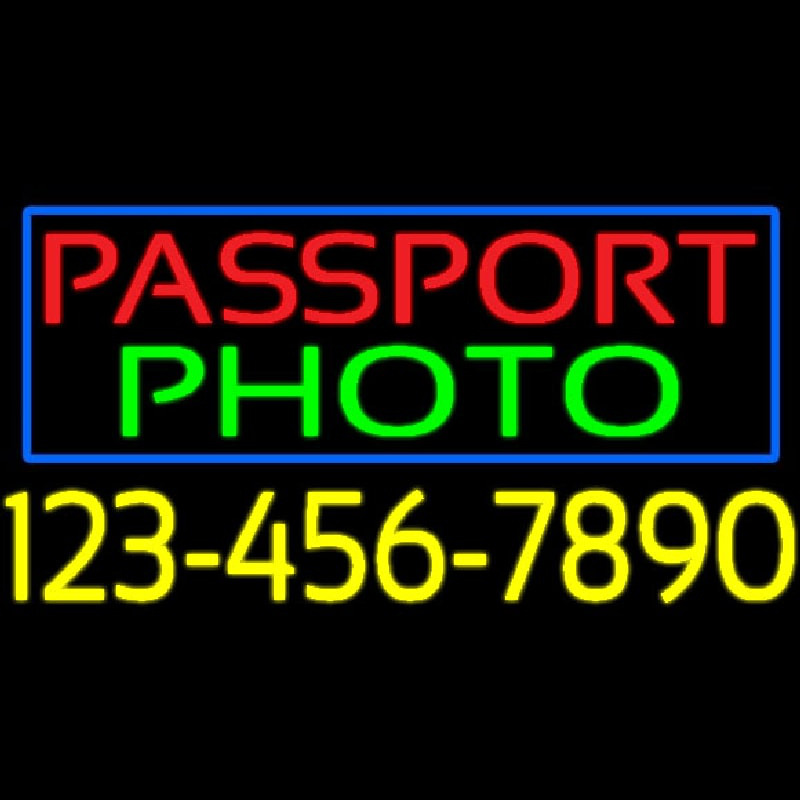 Passport Photo Blue Border With Phone Number Neonkyltti