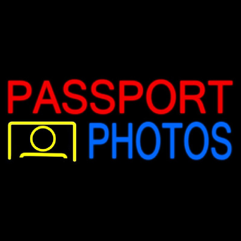 Passport Photos Block Logo Neonkyltti