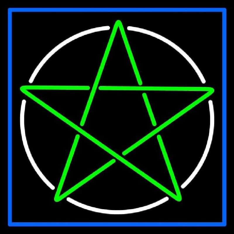 Pentacle With Border Neonkyltti