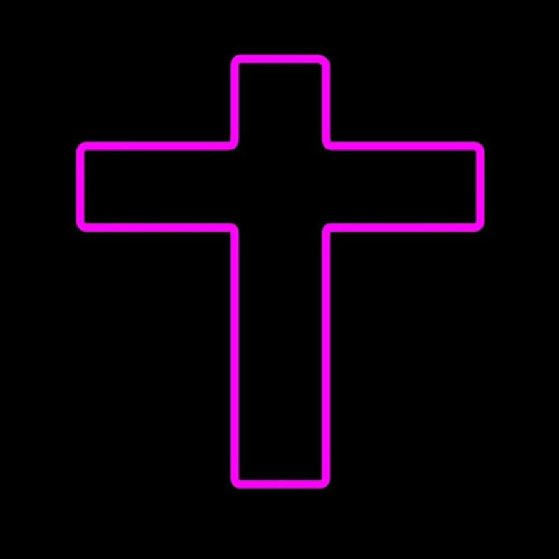 Pink Christian Cross Neonkyltti