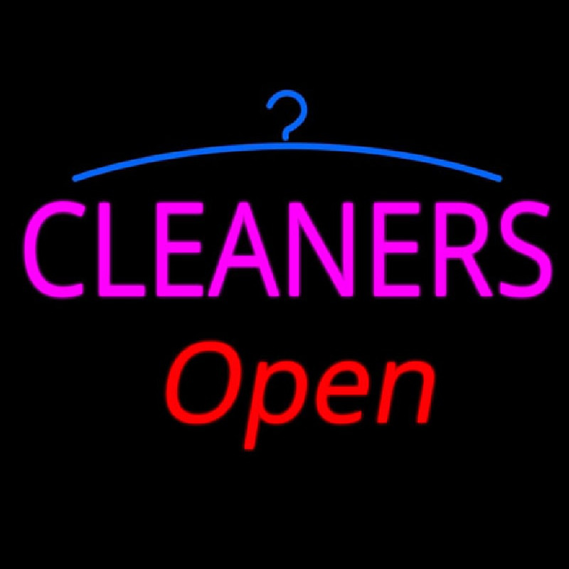 Pink Cleaners Red Open Logo Neonkyltti