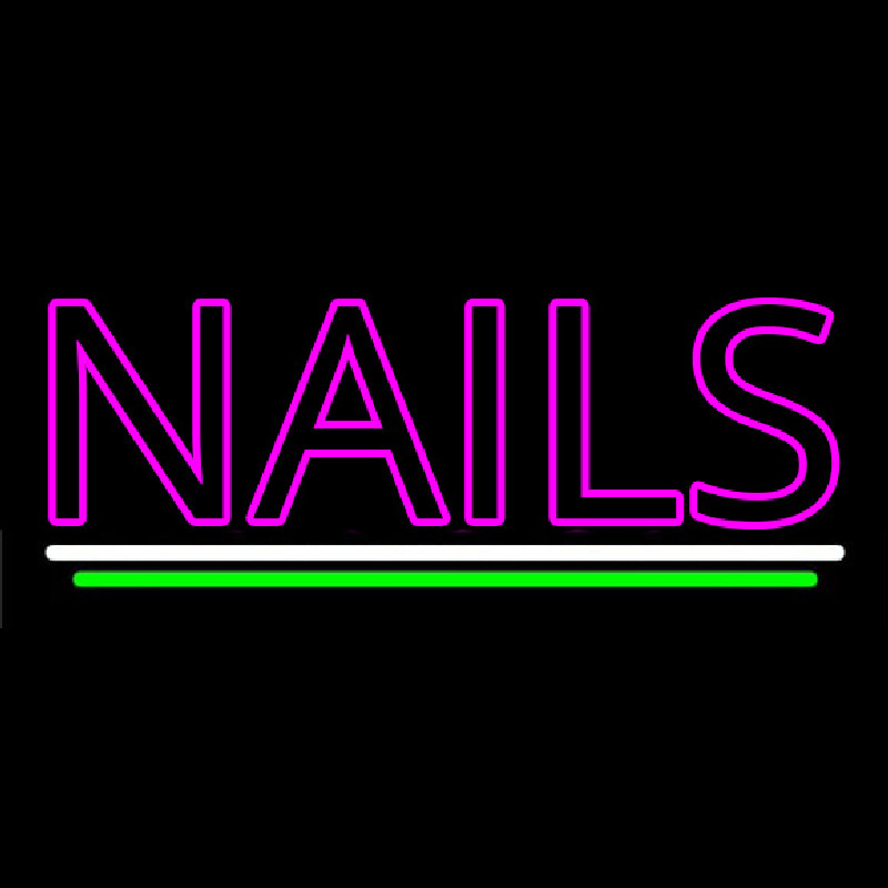 Pink Double Stroke Nails Neonkyltti