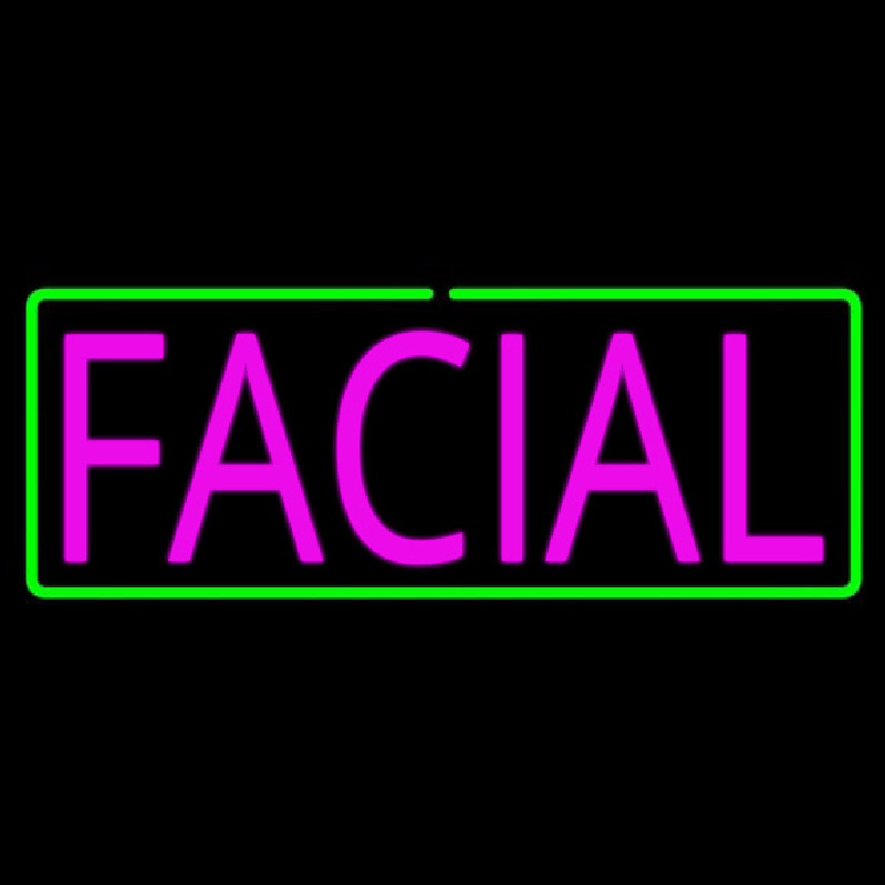 Pink Facial Green Border Neonkyltti