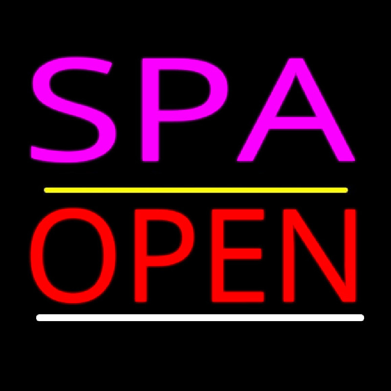 Pink Spa Yellow Line Red Open Neonkyltti