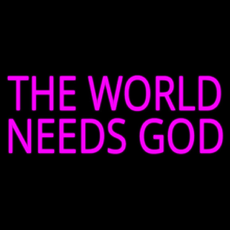 Pink The World Needs God Neonkyltti