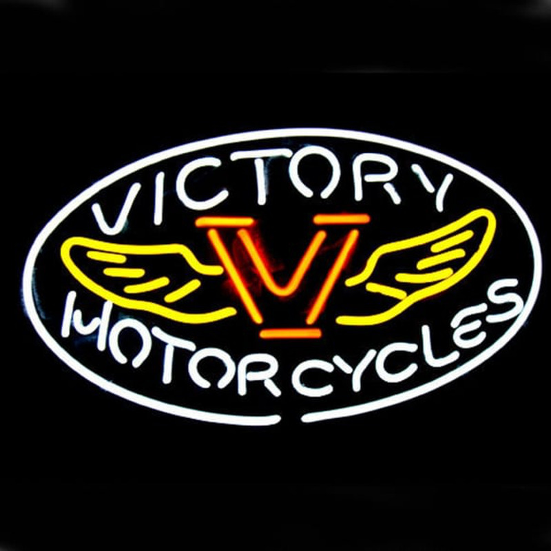 Professional Motorcycles Victory Shop Open Neonkyltti