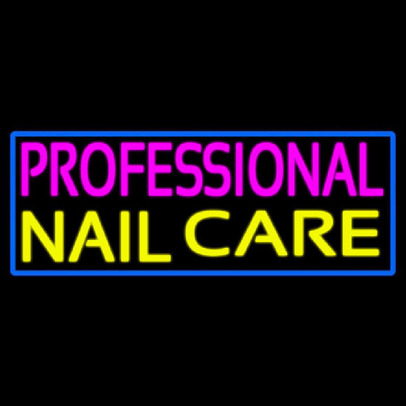 Professional Nail Care With Blue Border Neonkyltti