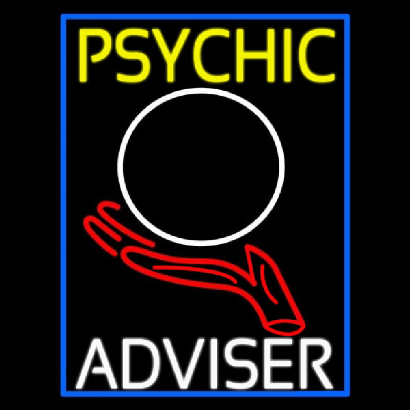 Psychic Adviser Crystal Logo Neonkyltti