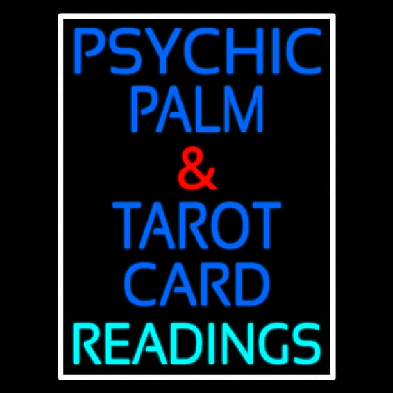 Psychic Palm And Tarot Card Readings White Border Neonkyltti