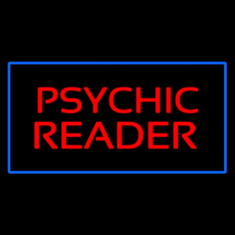 Psychic Reader Blue Rectangle Neonkyltti