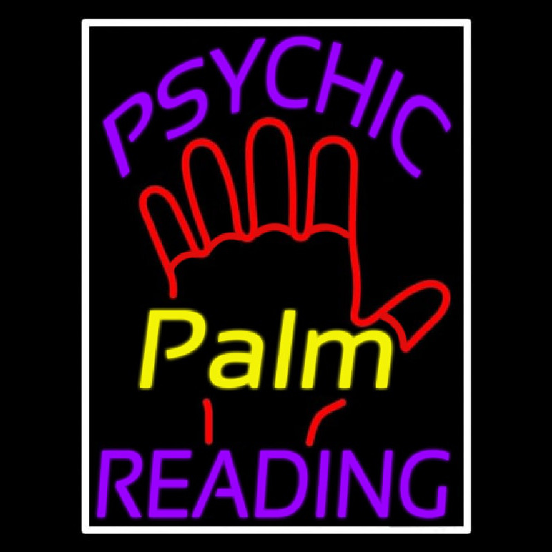 Purple Psychic Reading With Yellow Palm Neonkyltti