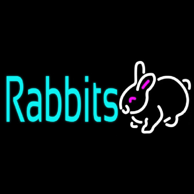 Rabbits Logo Neonkyltti