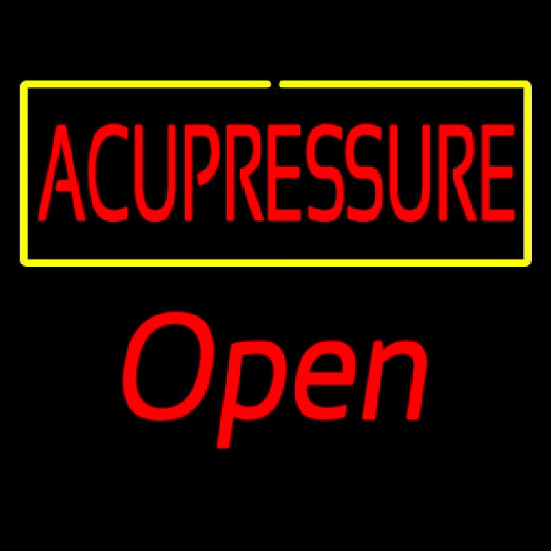 Red Acupressure Yellow Border Open Neonkyltti