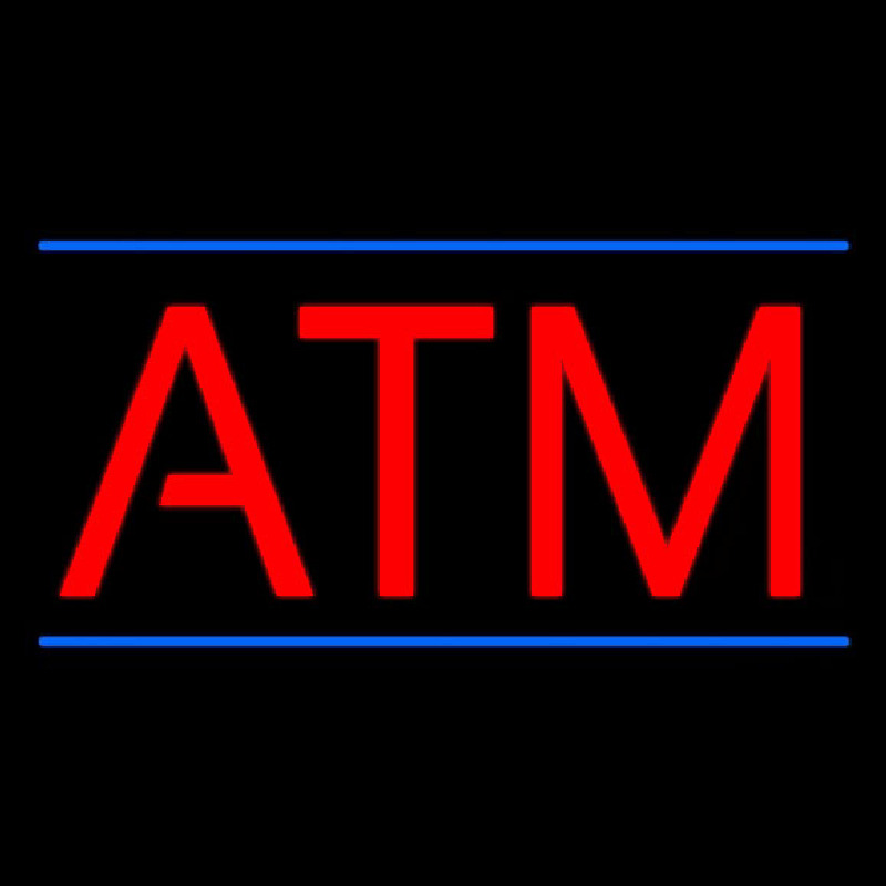 Red Atm Blue Lines Neonkyltti