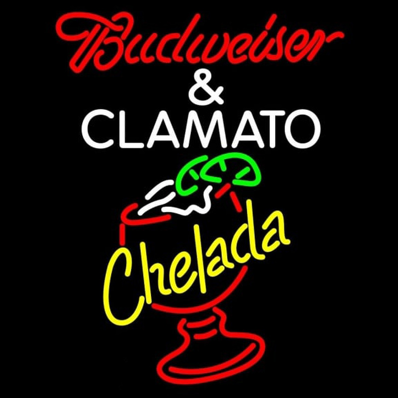 Red Budweiser Chelada Beer Sign Neonkyltti