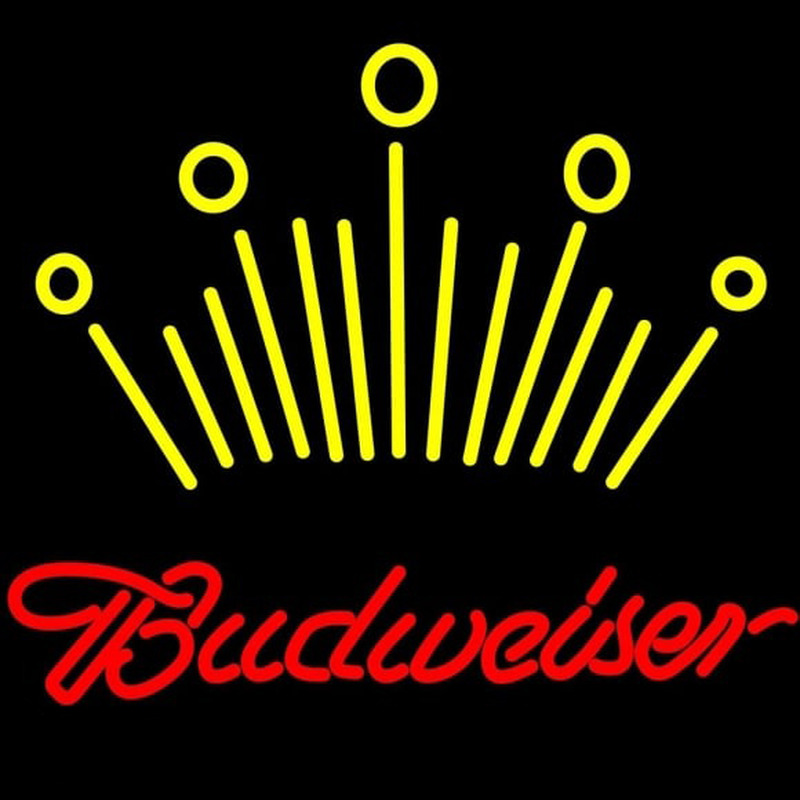 Red Budweiser Yellow Crown Beer Sign Neonkyltti