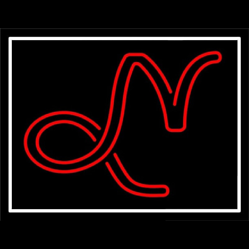 Red Capricorn Logo White Border Neonkyltti