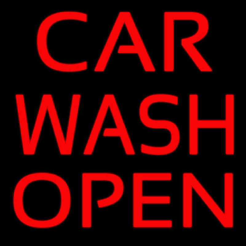 Red Car Wash Open Neonkyltti