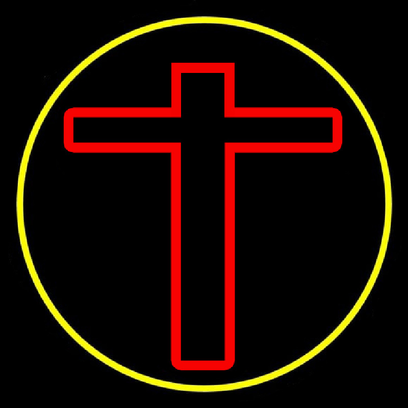 Red Christian Cross Neonkyltti