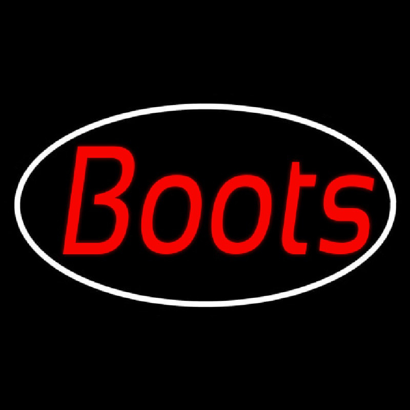 Red Cursive Boots Neonkyltti