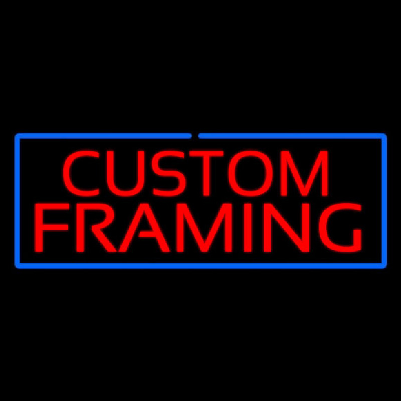 Red Custom Framing Blue Border Neonkyltti