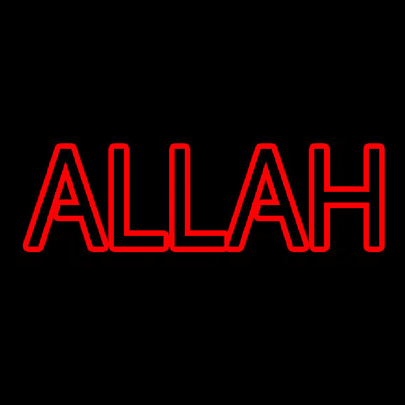 Red Double Stroke Allah Neonkyltti