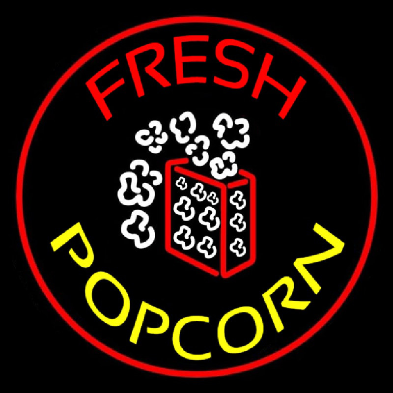 Red Fresh Yellow Popcorn Neonkyltti