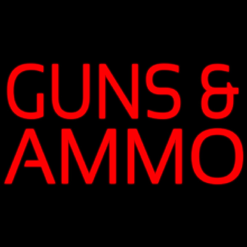 Red Guns And Ammo Block Neonkyltti