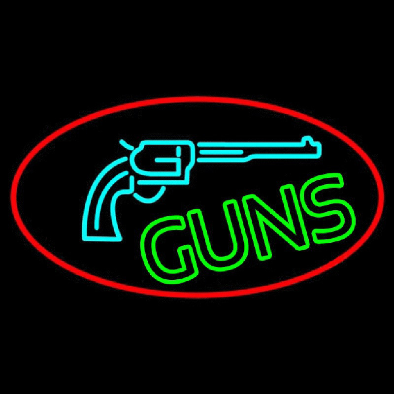 Red Guns Turquoise Logo Neonkyltti