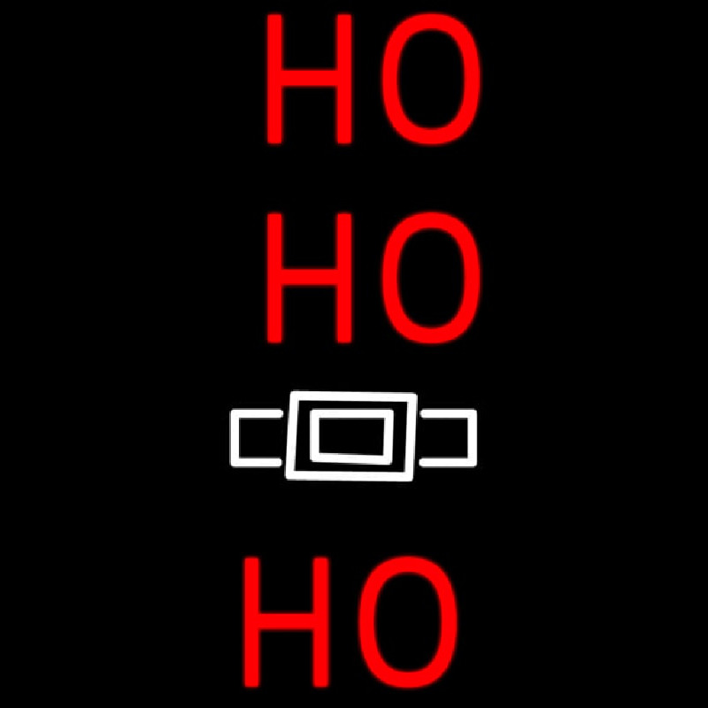 Red Ho Ho Ho Santa Logo Neonkyltti