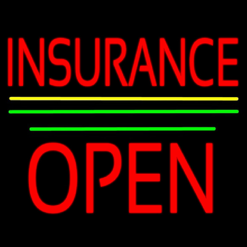 Red Insurance Open Block Yellow Green Line Neonkyltti