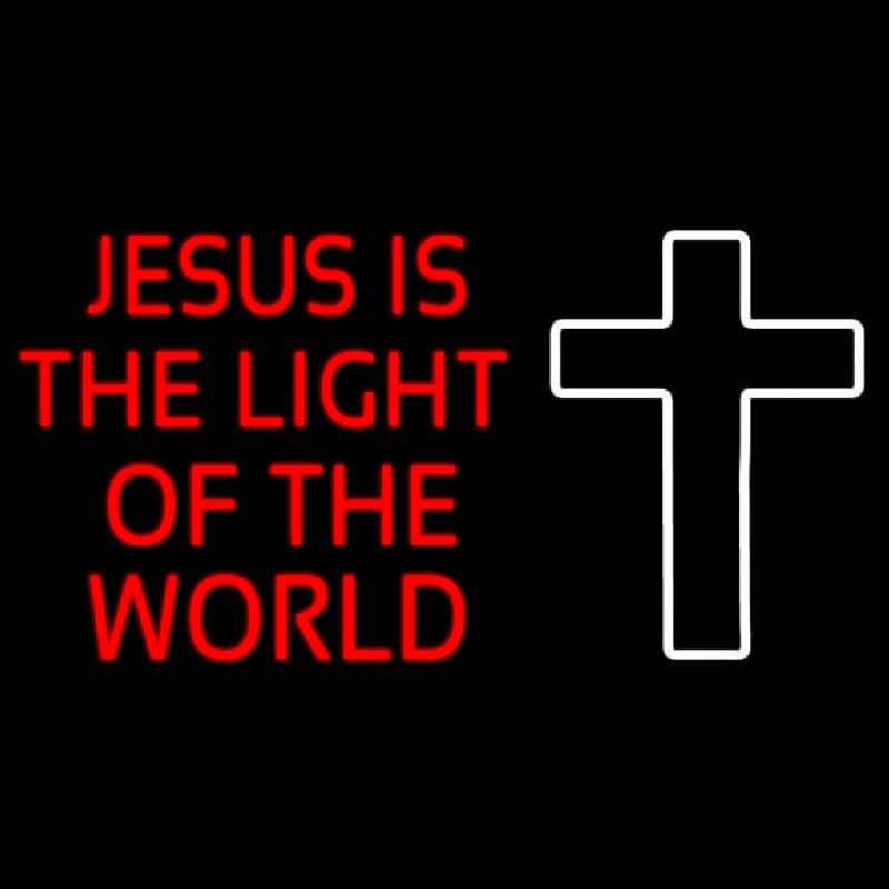 Red Jesus Is The Light Of The World Neonkyltti