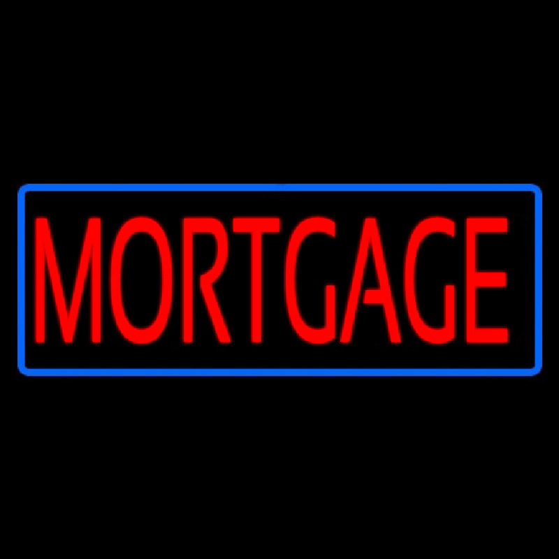 Red Mortgage Blue Border Neonkyltti