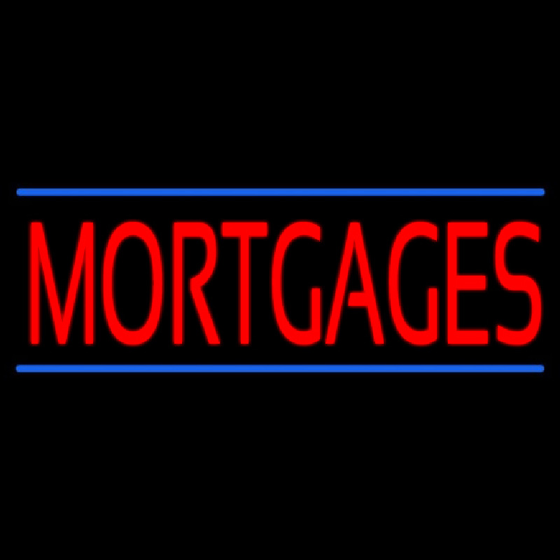 Red Mortgages Blue Lines Neonkyltti