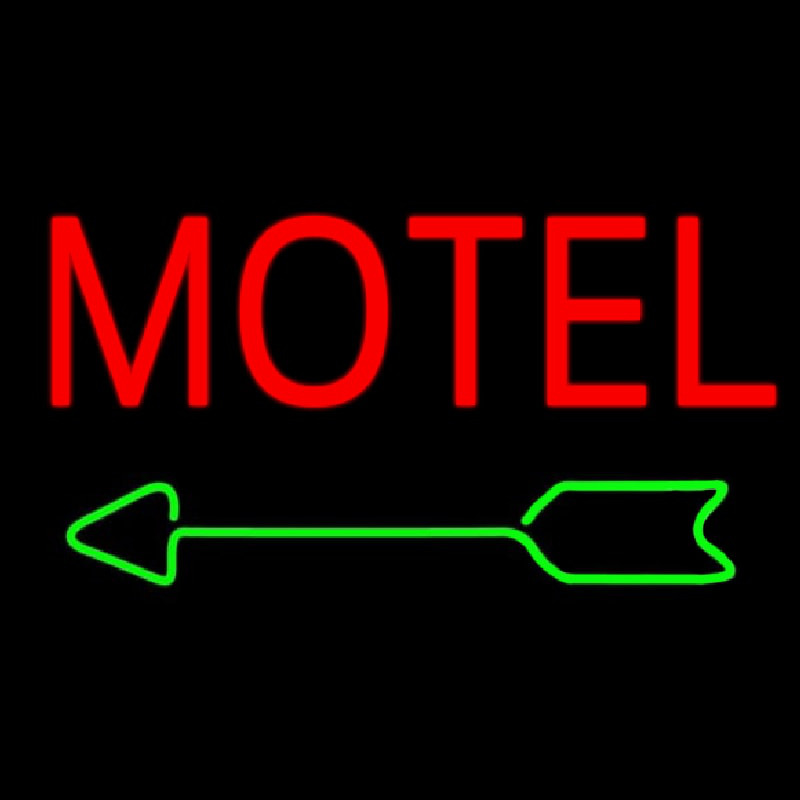 Red Motel With Green Arrow Neonkyltti