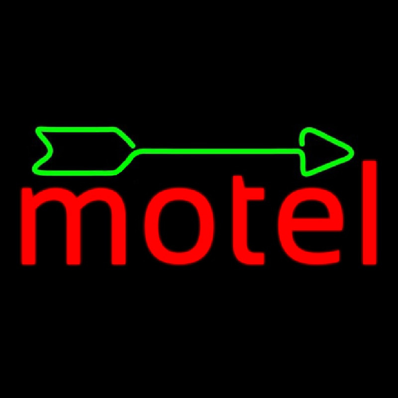 Red Motel With Green Arrow Neonkyltti