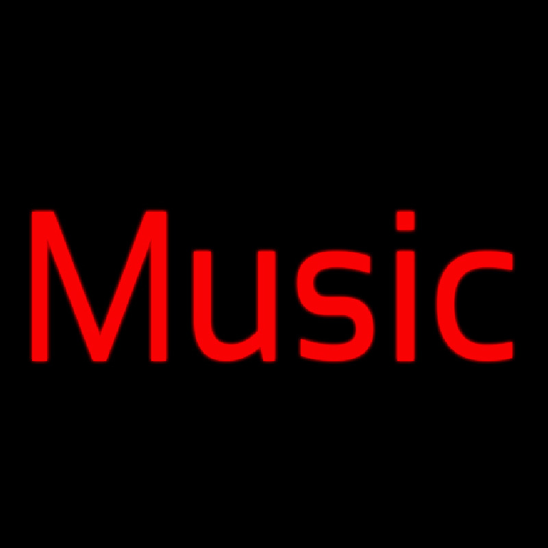 Red Music Cursive Neonkyltti