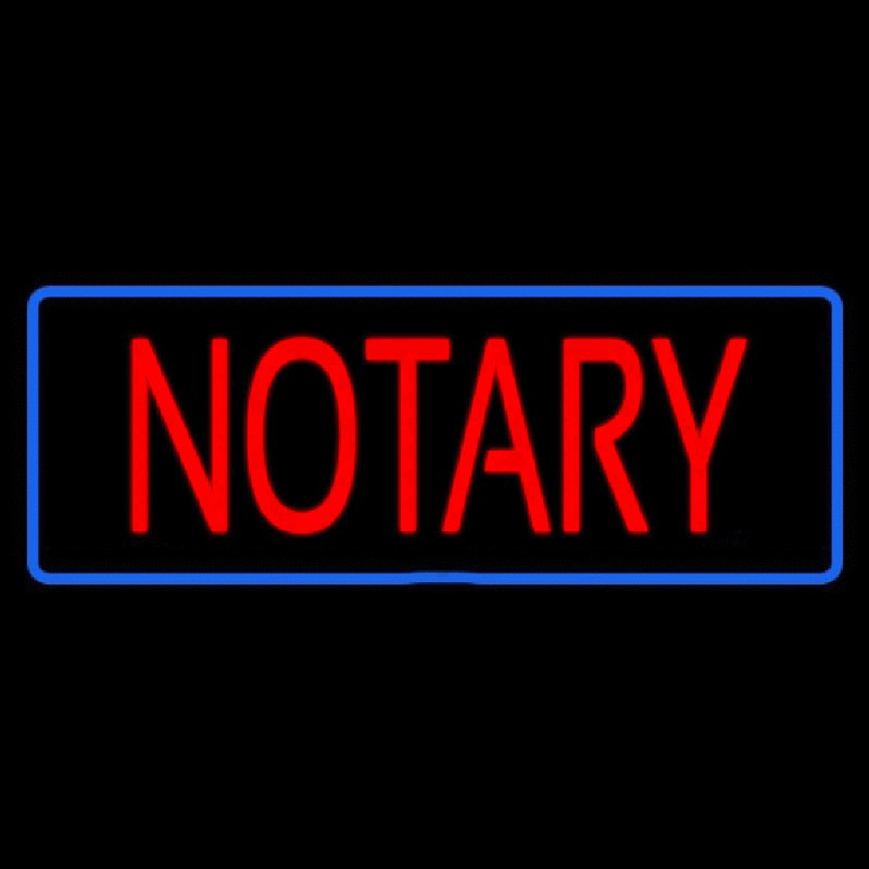 Red Notary Blue Border Neonkyltti