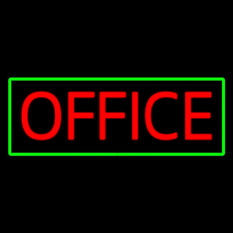 Red Office Green Border Neonkyltti