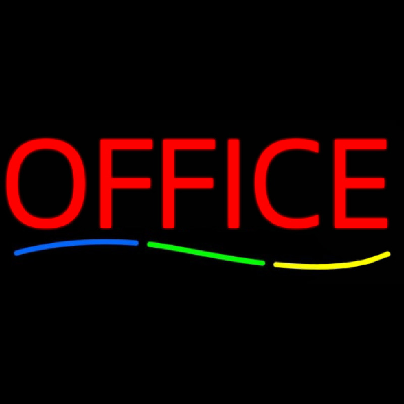 Red Office Multi Colored Line Neonkyltti