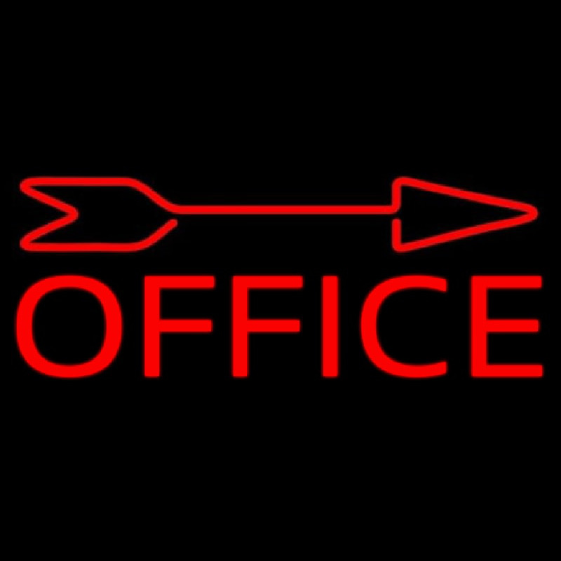 Red Office With Arrow Neonkyltti