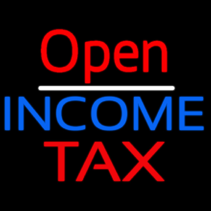 Red Open Blue Income Ta  Neonkyltti