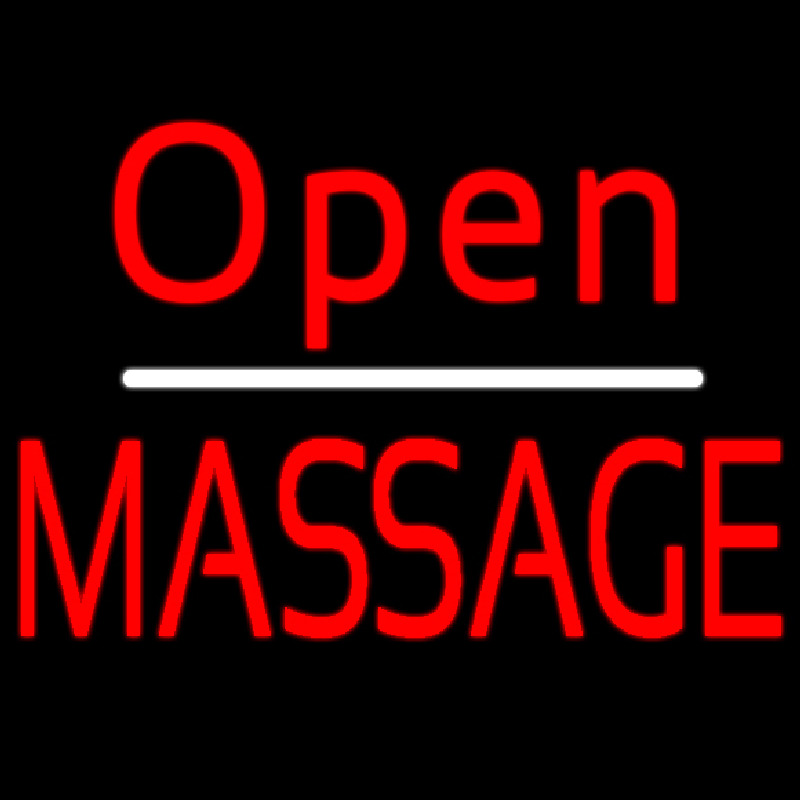 Red Open Massage Neonkyltti