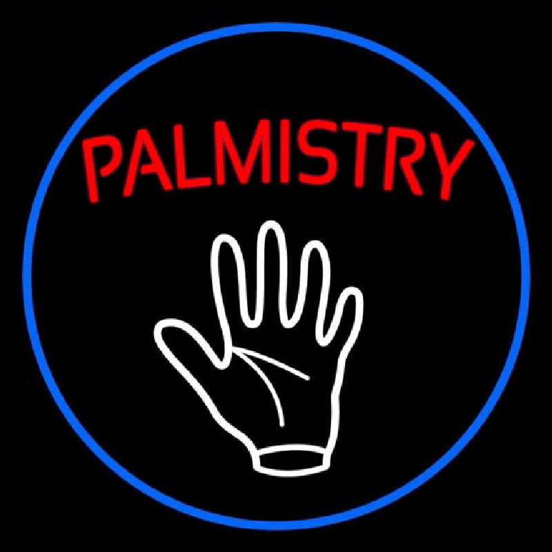 Red Palmistry Blue Border Neonkyltti