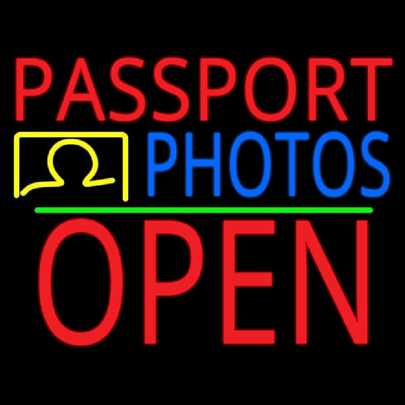 Red Passport Blue Photos With Open 1 Neonkyltti